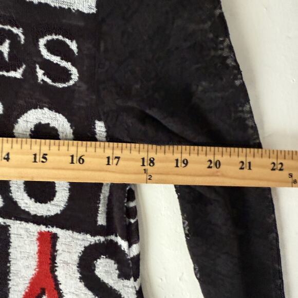 Mishca Dress Y2k City Small Black White‎ Red Long Sleeve Lace Yes Print Dress - Picture 7 of 9